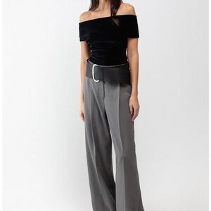 OAK + FORT Black  off-shoulder top.